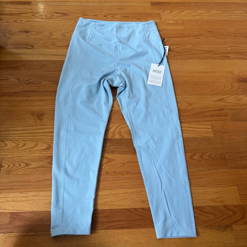 Girlfriend Collective Blue High-Waisted Leggings